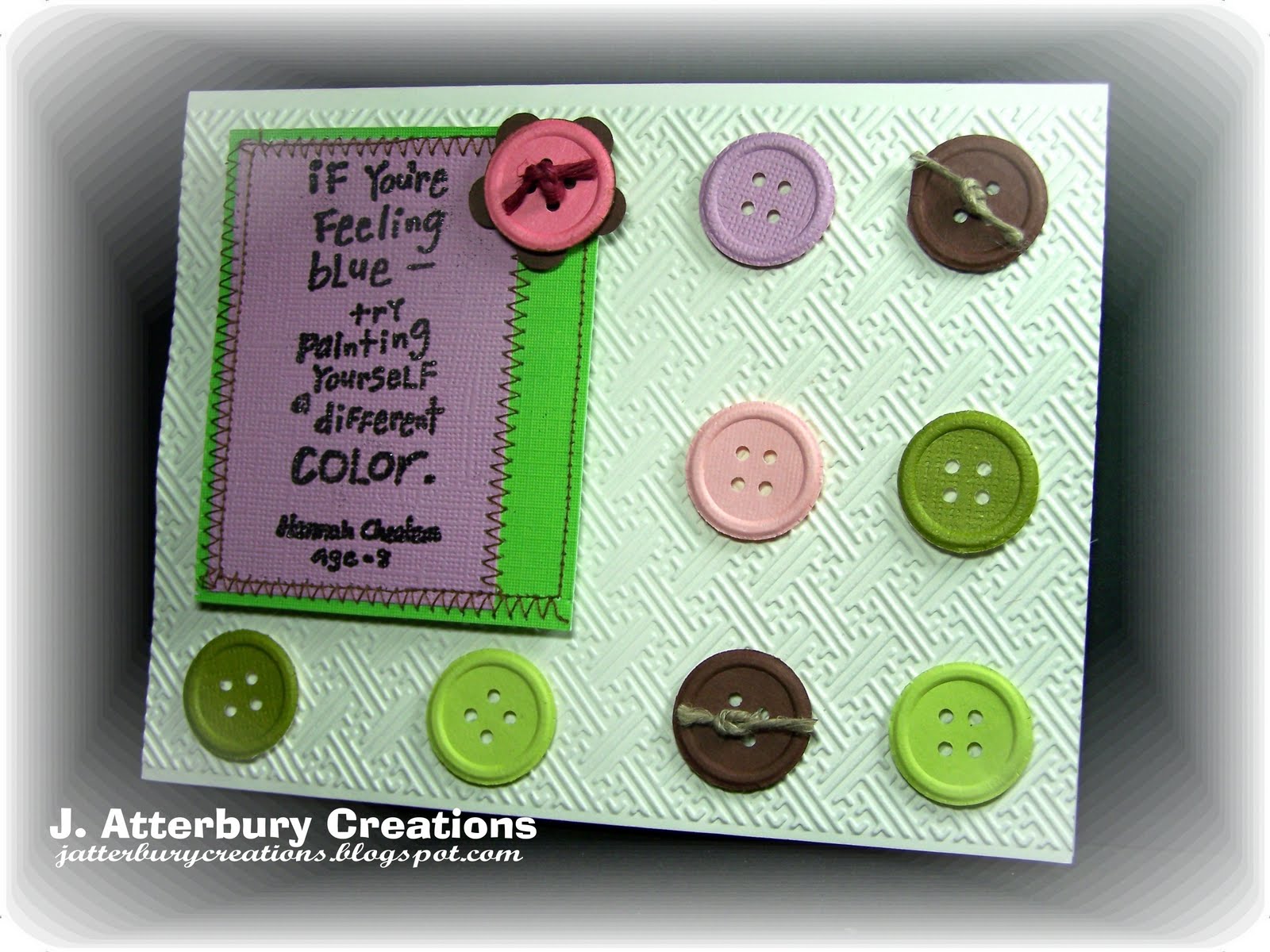 J Atterbury Creations Lotsa Buttons Encouragement Card