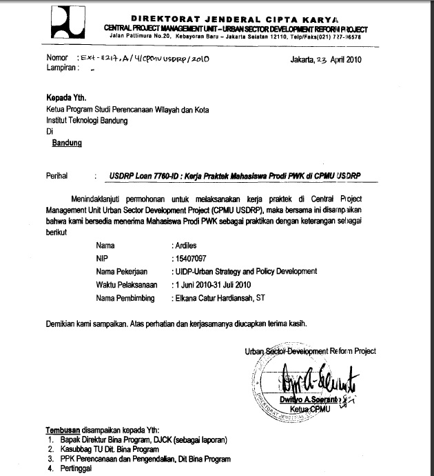 Contoh Surat Pernyataan Kerja Praktek