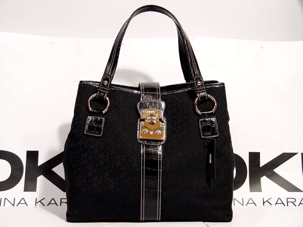 online shopping for branded items DKNY Signature Black Large Satchel Handbag RM750