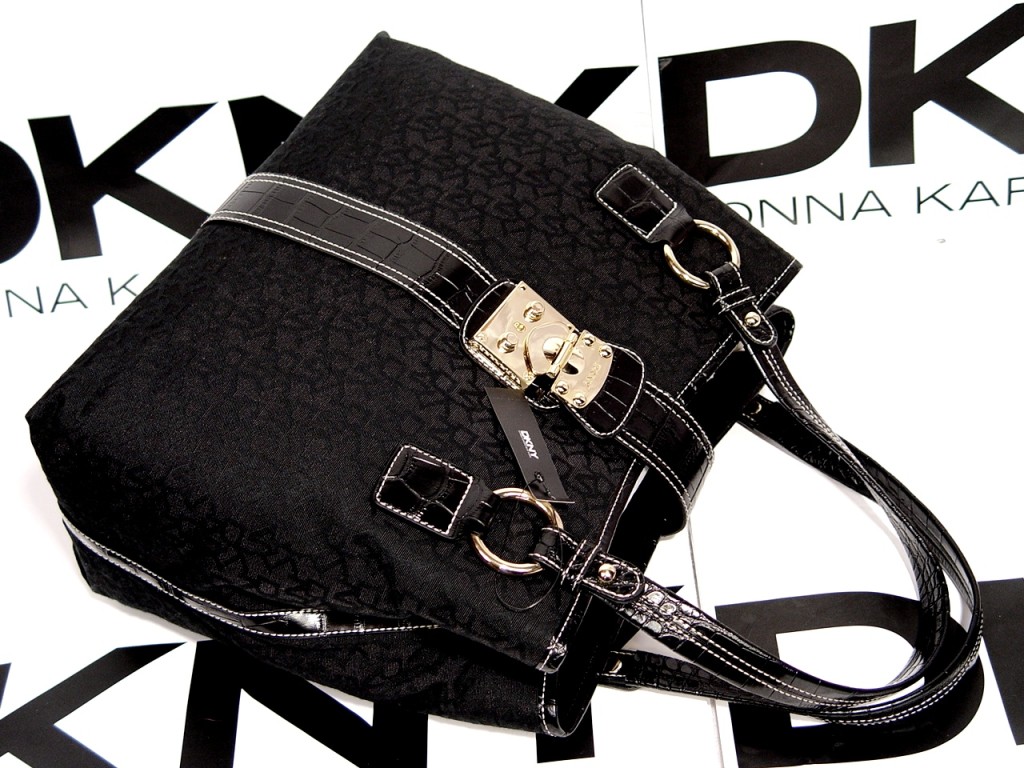 online shopping for branded items DKNY Signature Black Large Satchel Handbag RM750