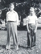 Clayton D. & Keith A. Harriger, 1st Day of School - September 1947