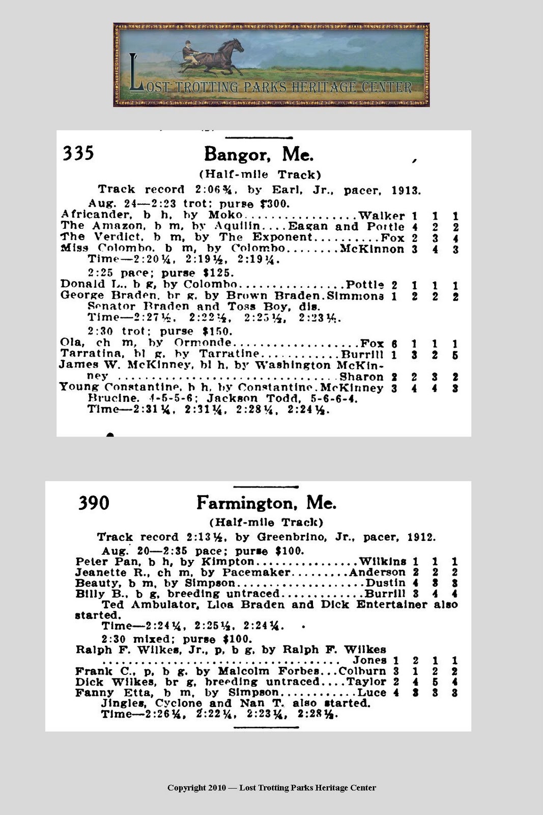 The Lost Trotting Parks Heritage Center Storyboard Archives Harness