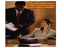 GOOD TO GREAT SEMINARS FOR YOUR COMPANY…(GTGS) Contact us today for more info: 07068715512