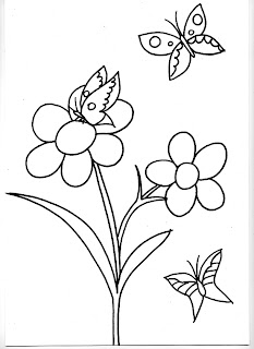 Dibujos Infantiles Para Colorear Dibujo De Flores Y Mariposas