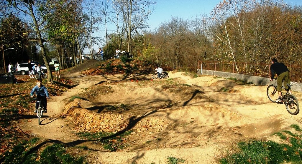 Cyclists of all ages can enjoy riding pump tracks.