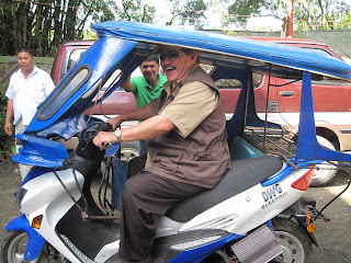 Mayor Ed Hagedorn of Puerto Princesa City, Palawan testing the new E trike prototype