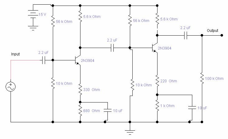 marom Rangkaian  Amplifier Dengan Transistor  Rangkaian  