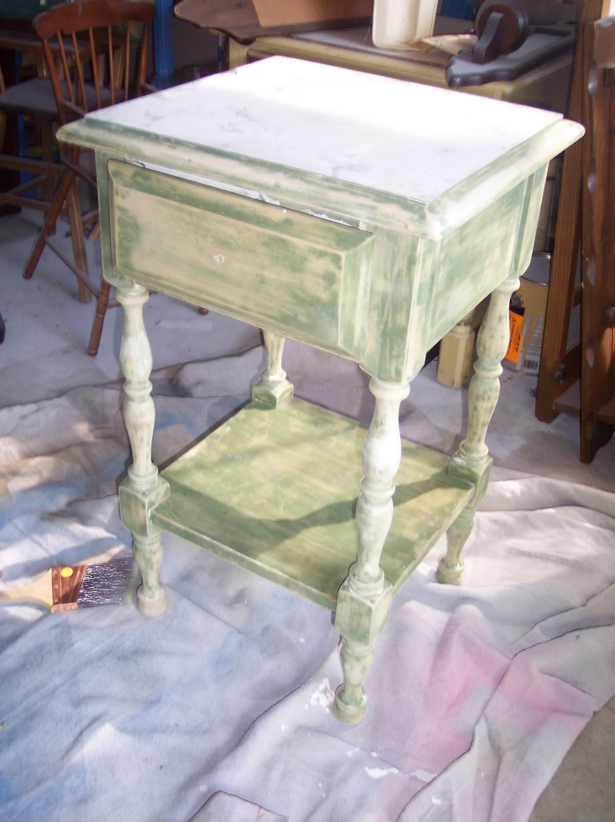 Uniquely Chic Furniture Blue and White Mosaic Side Table