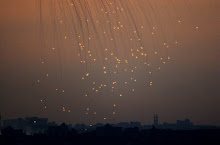 white phosphorus explodes over gaza