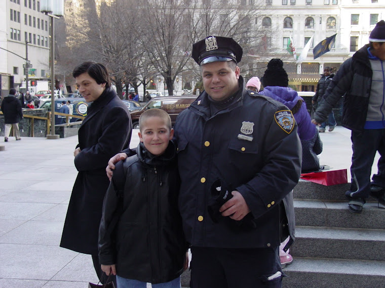 Tanner with NYPD officer