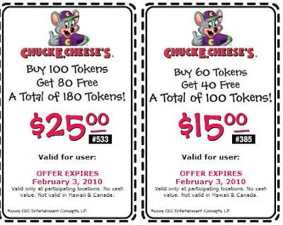 The Freebie Geebies: Chuck E Cheese : Free Coupons