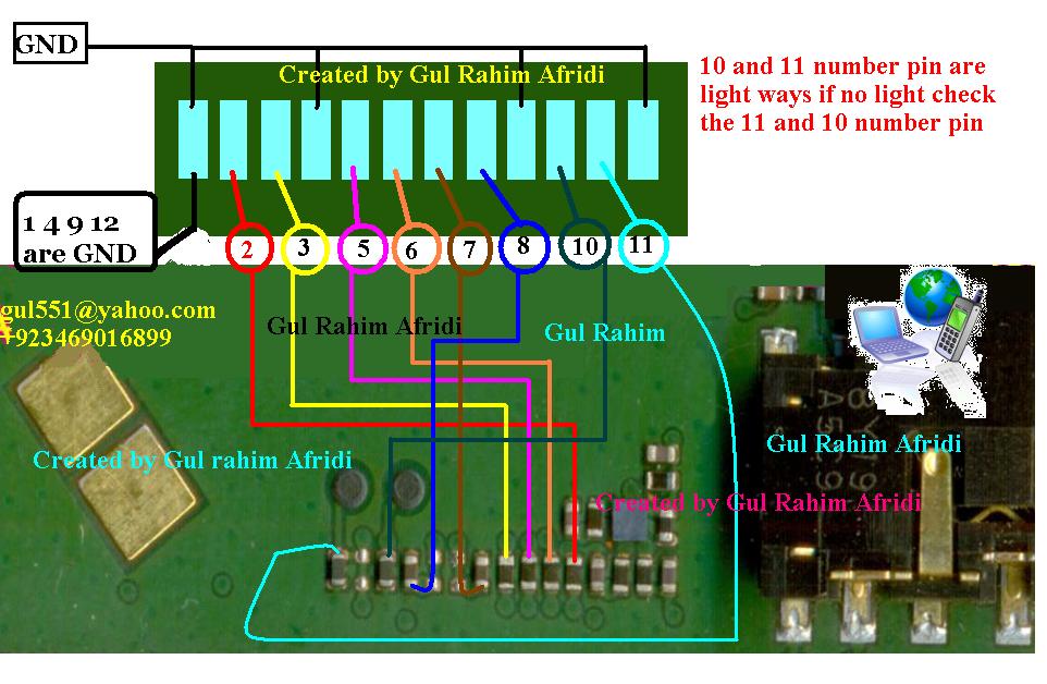 New 1202, 1203 LCD display connector circuit ways Mobile Phone Repair