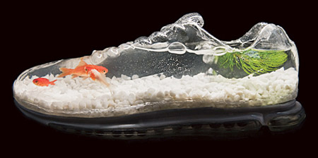 Shoes With Goldfish In Heel Shoes With Goldfish In Heel