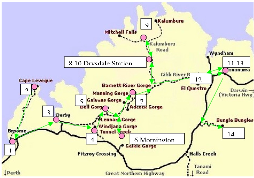 Gibb River Road Map Color 2018