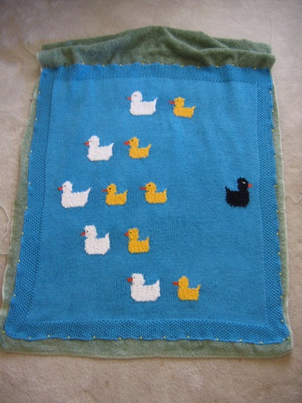 TechieAngel Knits "Not This Little Black Duck" Baby Blanket