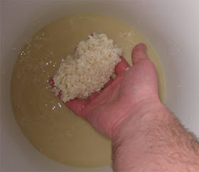 Mixing the sake by hand after each addition of rice is one of the oddest steps in sake production. Mixing the sake by hand after each addition of rice is one of the oddest steps in sake production.