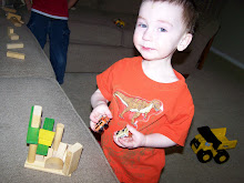 michael playing with blocks