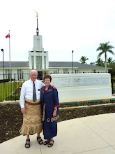 Elder & Sister Hawley at Nuku'Alofa Tonga temple