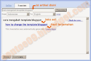 bloger in draft news, translate tools on blogspot, tool penterjemah untuk blogspot