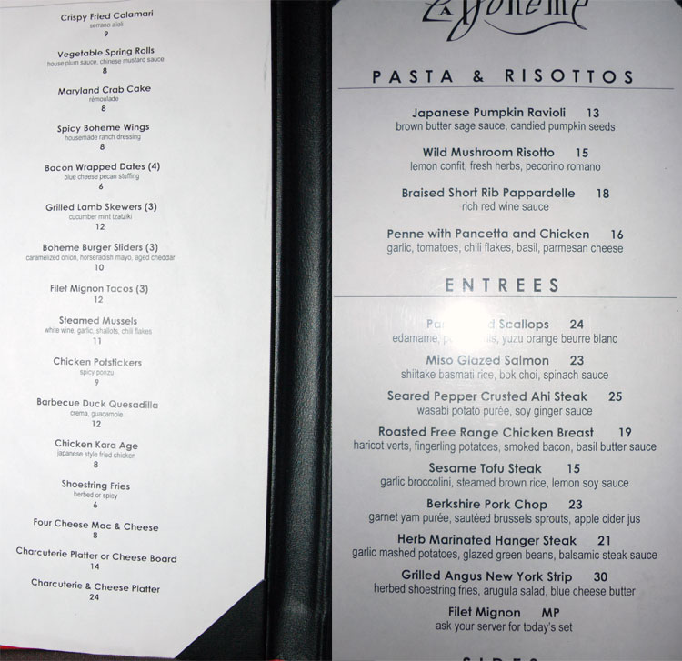 Cafe La Boheme West Hollywood Vegas and Food