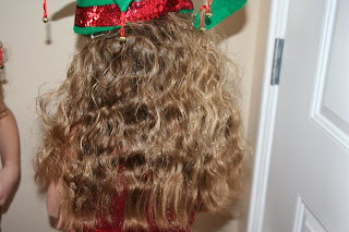 Back view of glitter spray hairstyle