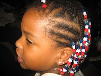 Side view of 4th Of July hairstyle