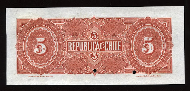 Chile money 5 pesos banknote