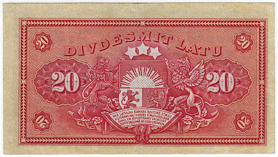 Latvia Twenty Lats - DIVDESMIT LATU