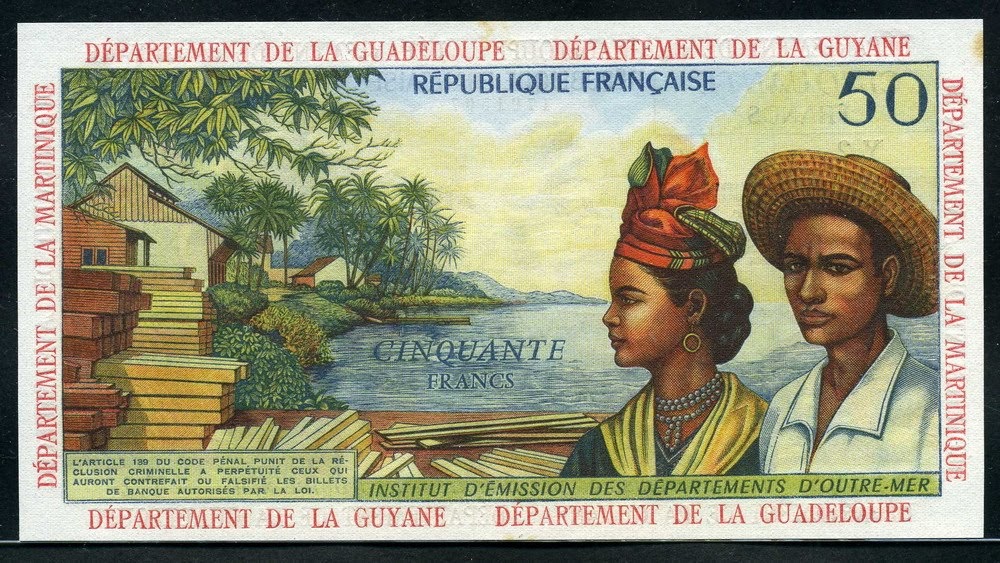 French Antilles banknotes 50 Francs banknote 1964|World Banknotes