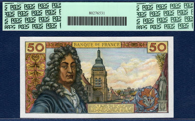 50 Francs banknote Jean Racine Currency Image Gallery