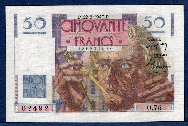 France currency banknotes values 50 French Francs