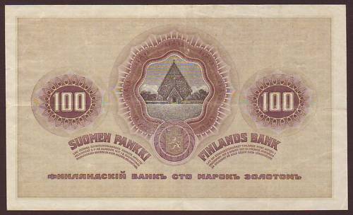 100 Finnish markka note 1909
