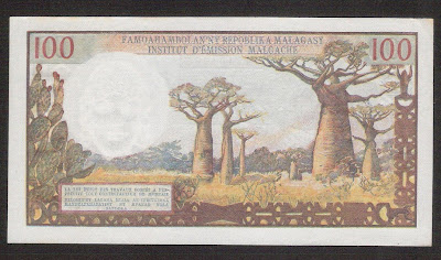 100 Malagasy Francs bill