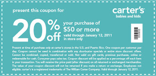 Carter S Printable 20 Off Coupon Or 10 Off Online Promo Code Stock Up On Clothes For Next Winter The Pennywisemama