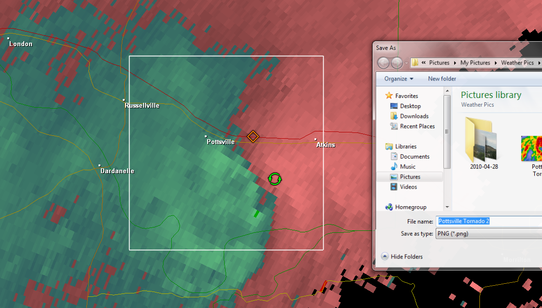 Anomalous Propagation Radar Indicated Tornado (Near Pottsville, AR)