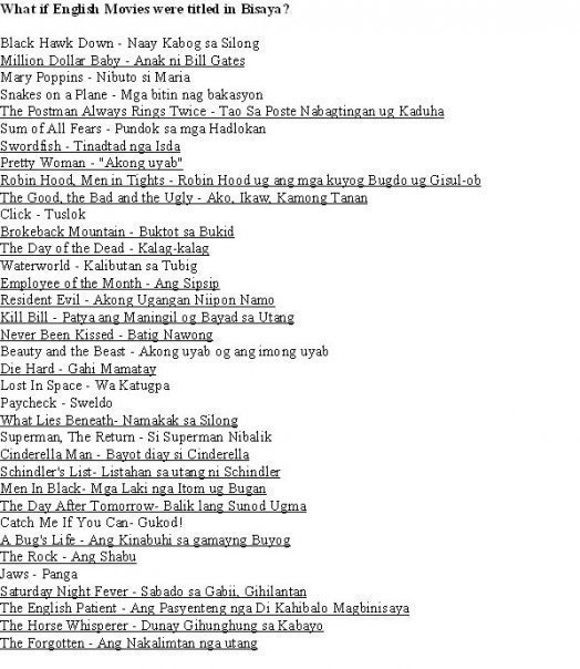 English to Bisaya version Funny Collections