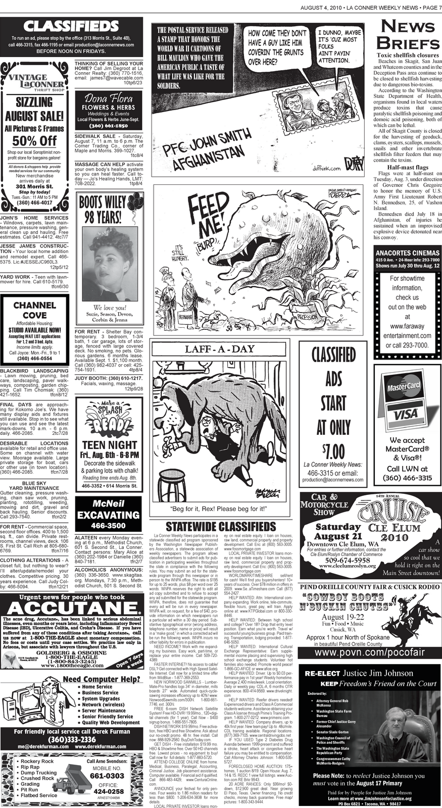 La Conner Weekly News Classified Ads