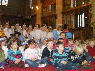 the performers in the school nativity play