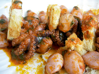 moscardini e calamari con pane