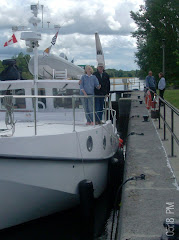 Chad the lock guy, took our pic in the lock.  go Parks Canada--the good guys!