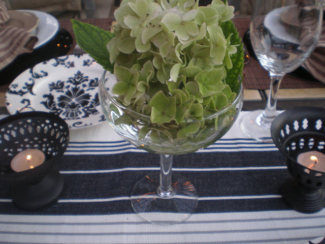 Green hydrangea centerpice