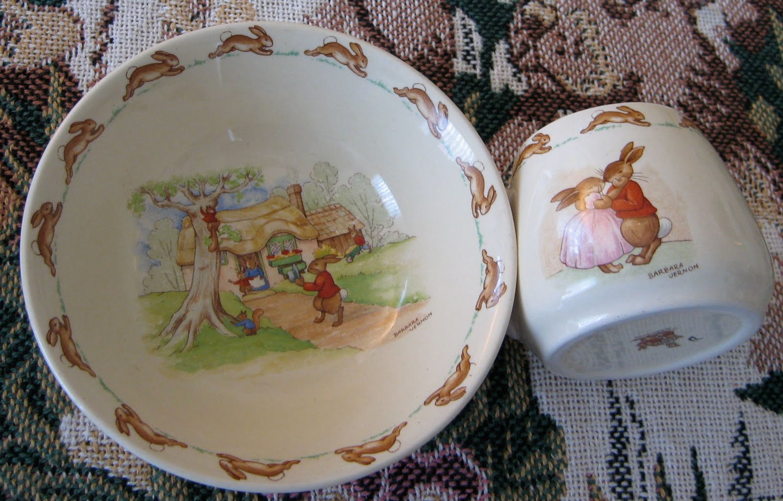 Teacup Lane Vintage Royal Doulton "Bunnykins" signed by Barbara Vernon