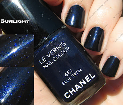 Chanel Blue Satin Swatch and Review : All Lacquered Up