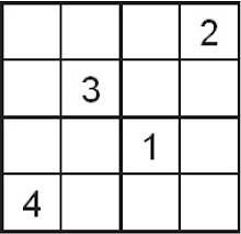 C Level Sukoku - Every row, column, and mini-grid must contain the numbers 1 - 4.