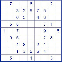 A level Sudoku - Every row, column, and mini-grid must contain the numbers 1 - 9
