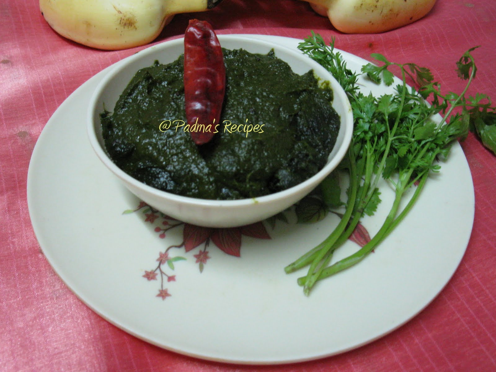 Padma's Recipes KOTHAMALLI/CORIANDER LEAVES CHUTNEY