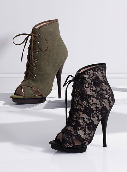 black lace bootie
