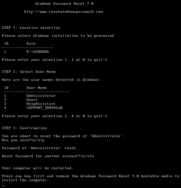 TOP SHARE Windows Password Reset 7 0 Bootable