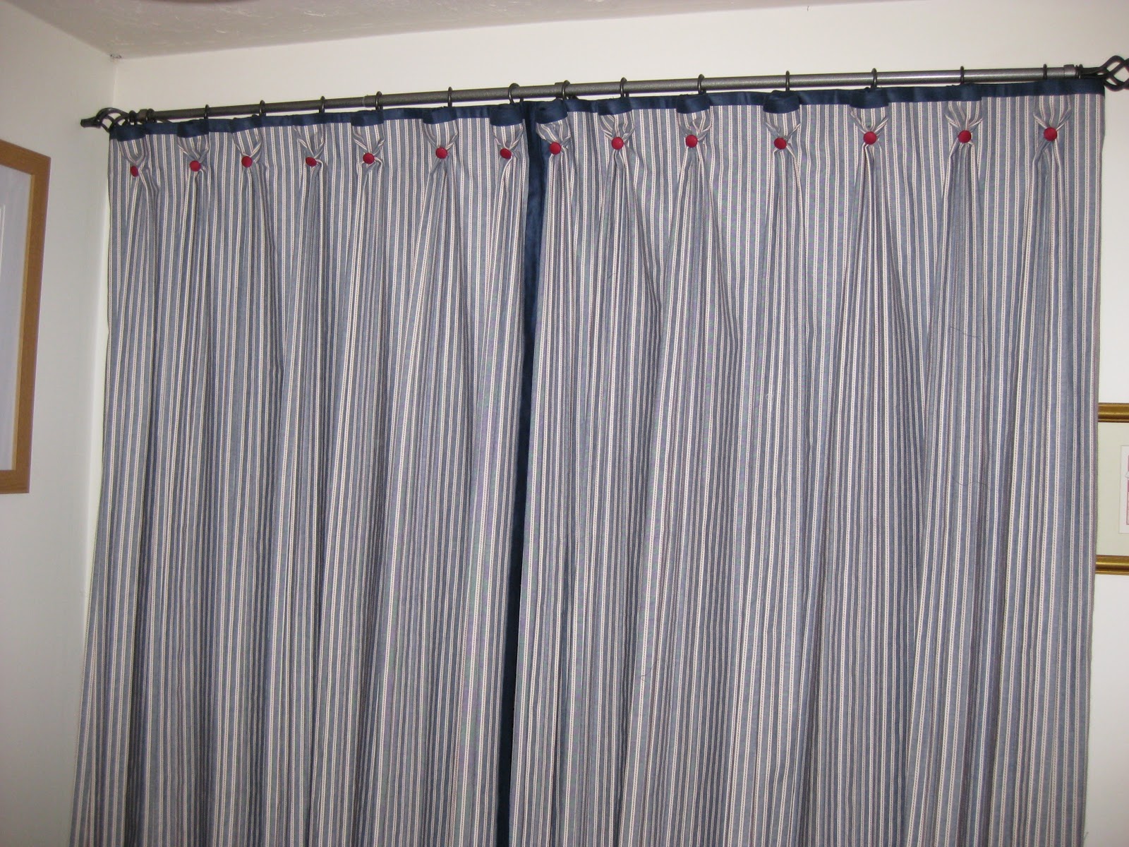 from engineering to curtain making Blue Stripe Nursery Curtains