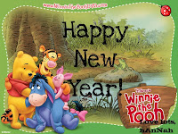 Winnie The Pooh New Year Wallpaper